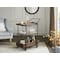 Alaterre Furniture Kyra 32"L Oak and Metal Bar Cart ANKY62RBG - alternate 4